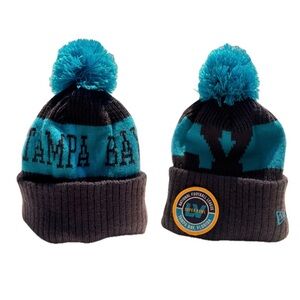 New Era NFL Tampa Bay Super Bowl Blue Pom Knit Beanie Hat One Size Fits Most NWT